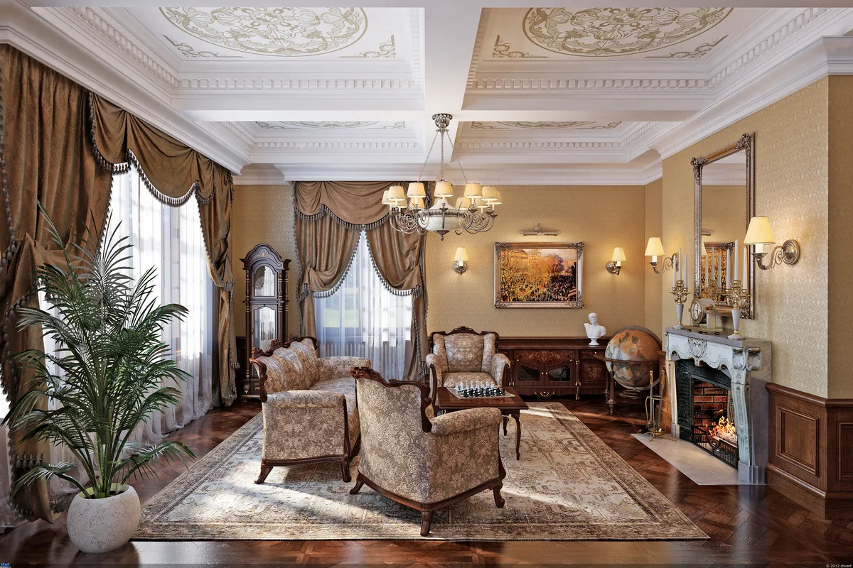 декор гостиной в классическом стиле